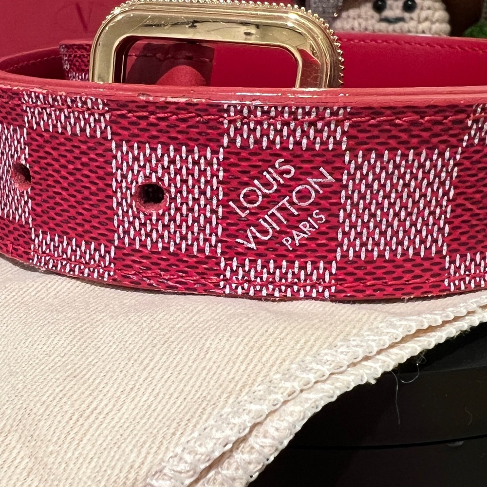 Louis Vuitton Red and Gold Women's Belt - Picture 7 of 9